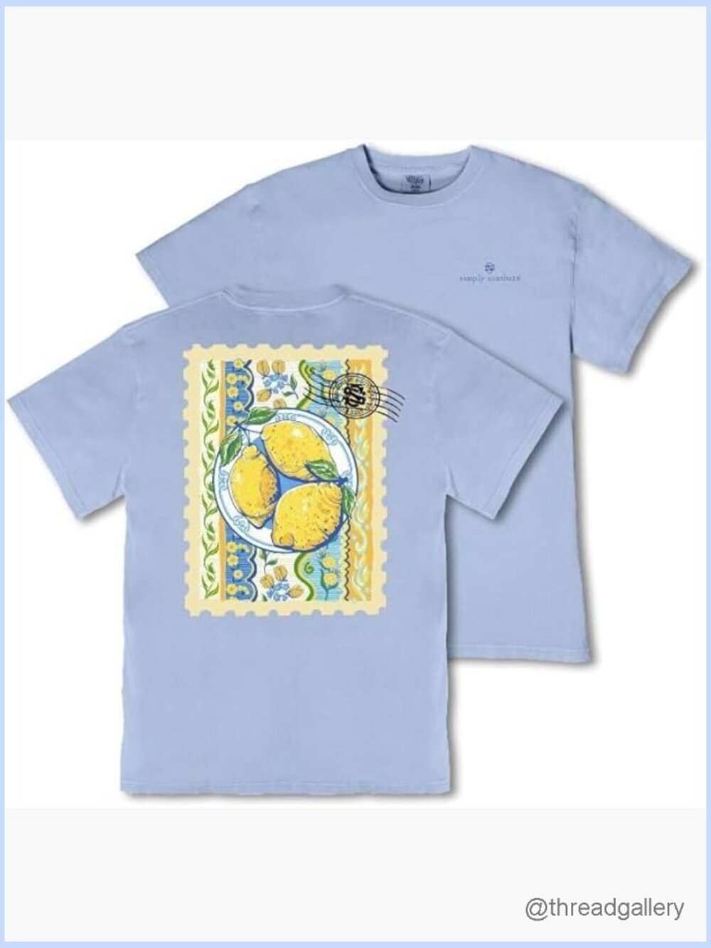 Graphic T-Shirt with Lemon and Floral Print, Soft Cotton Blend